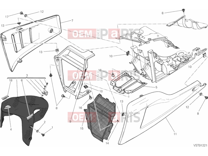 DUCATI 2013 Diavel AMG FRONT MUDGUARD » PLASTICS