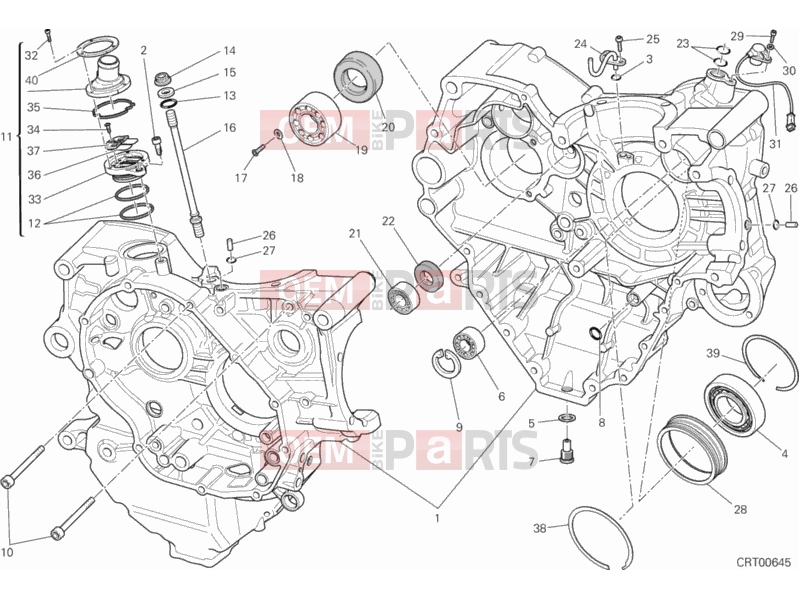 DUCATI 2013 Diavel CROMO HALF-CRANKCASES PAIR » ENGINE CASE