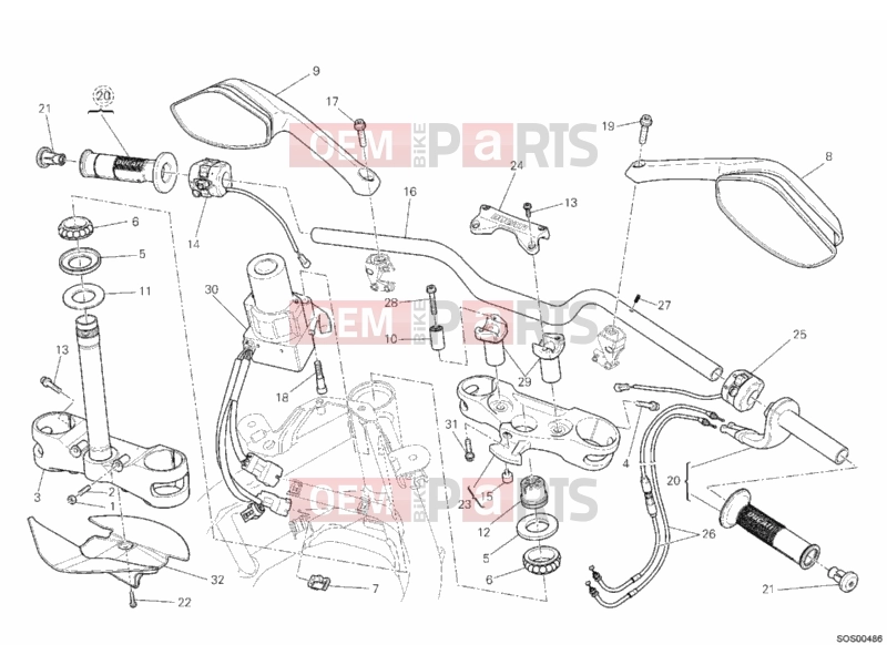 DUCATI 2010 Multistrada 1200 ABS HANDLEBAR » HANDLE BAR