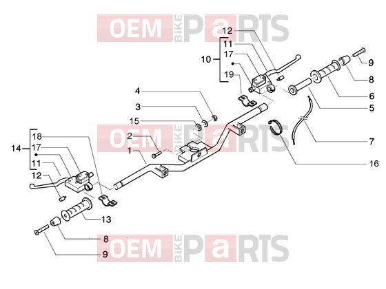 Handlebars » Handlebars-master cylinders - Piaggio Beverly 125