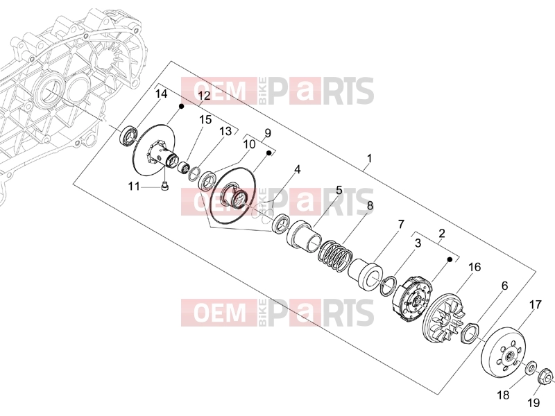 PIAGGIO Beverly 250 Engine » Driven pulley