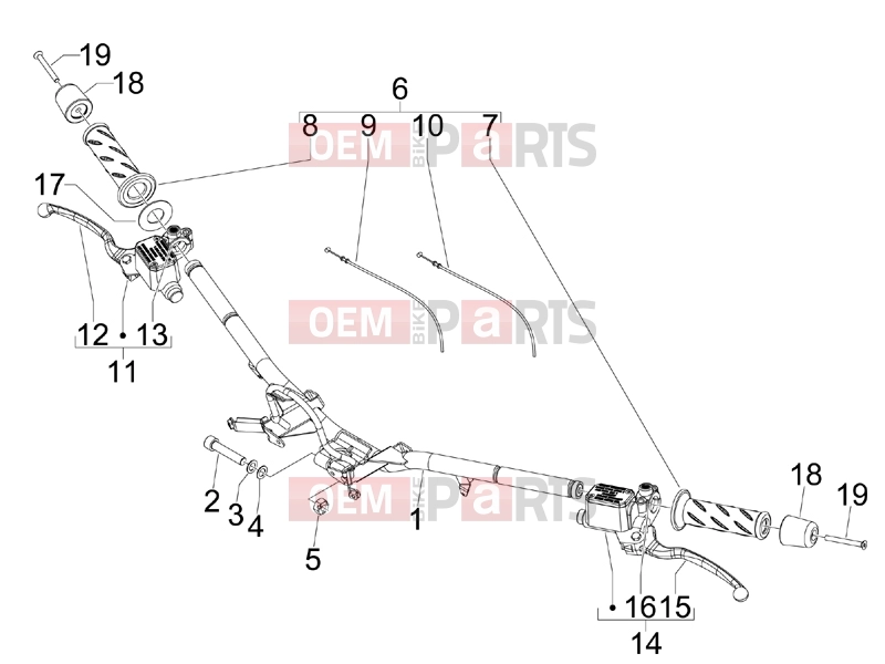 Handlebars/Steering » Handlebars - Master cil. - Piaggio Beverly 250 Tourer 2009