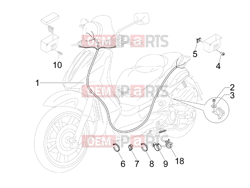 Electrical system » Main cable harness - Piaggio Beverly 250 Tourer 2009