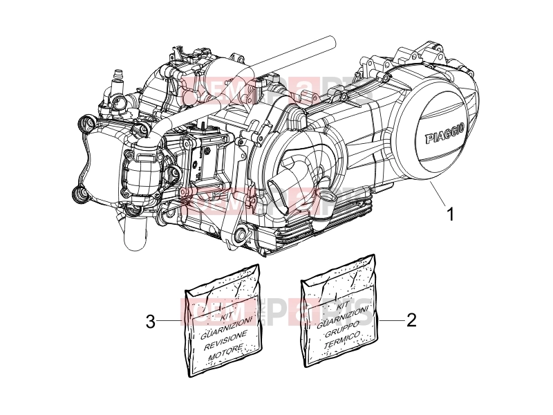 PIAGGIO BV 250 (U.S.A.) Engine » Engine, assembly