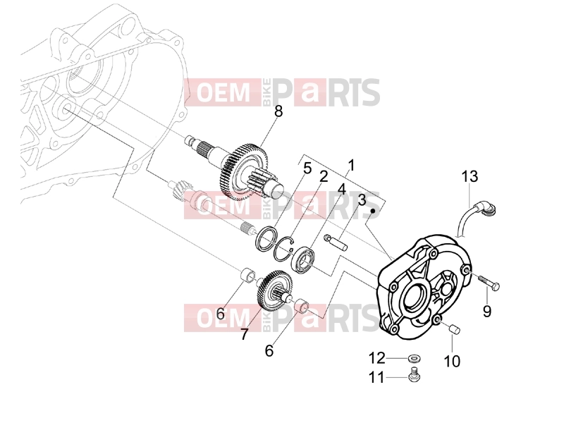 Engine » Reduction unit - Piaggio Fly 100 2009