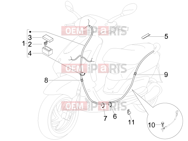 Electrical system » Main cable harness - Piaggio Fly 100 2012