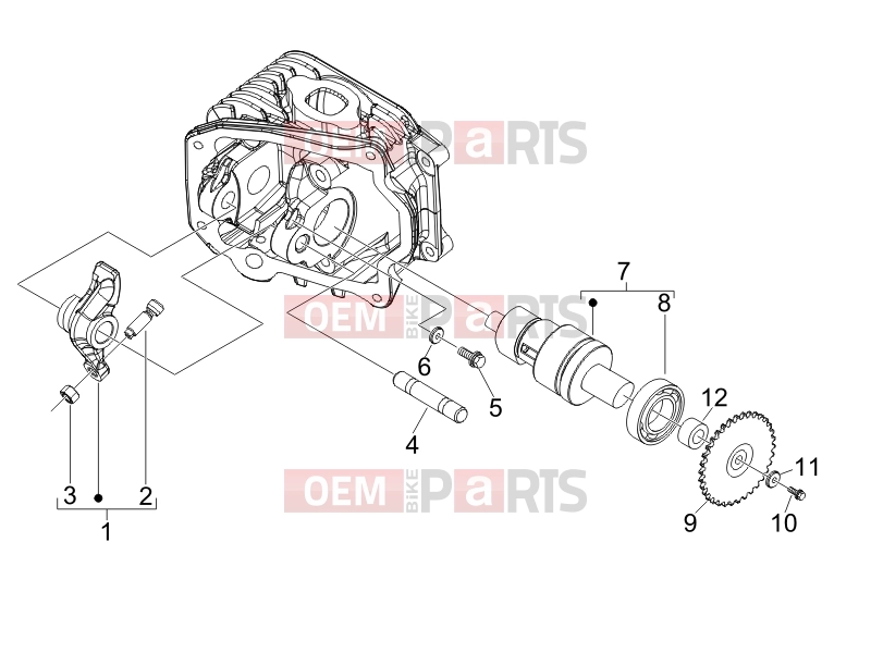 Engine » Rocking levers support unit - Piaggio Fly 100 2014