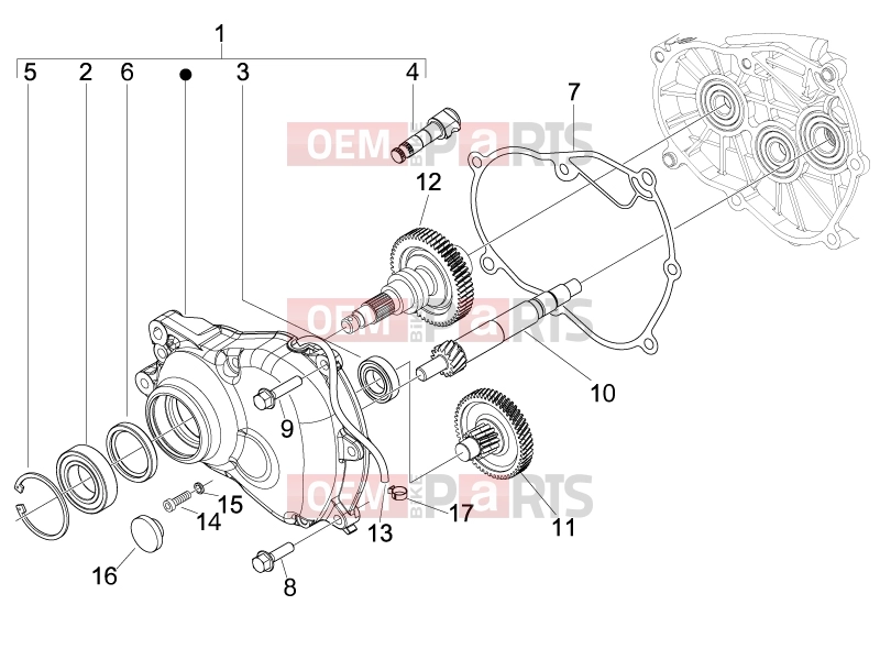 Engine » Reduction unit - Piaggio Fly 125 2007