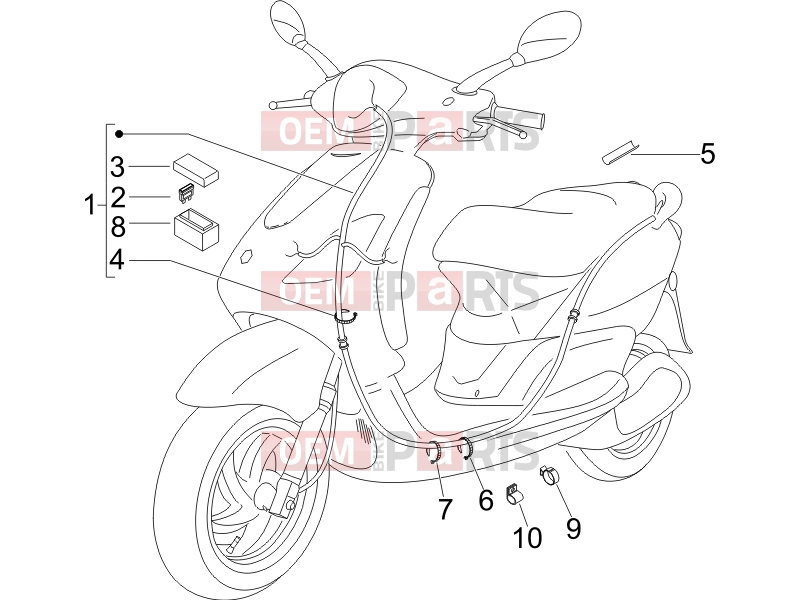 Electrical system » Main cable harness - Piaggio Fly 150 2006