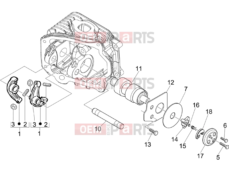 Engine » Rocking levers support unit - Piaggio Fly 150 2006