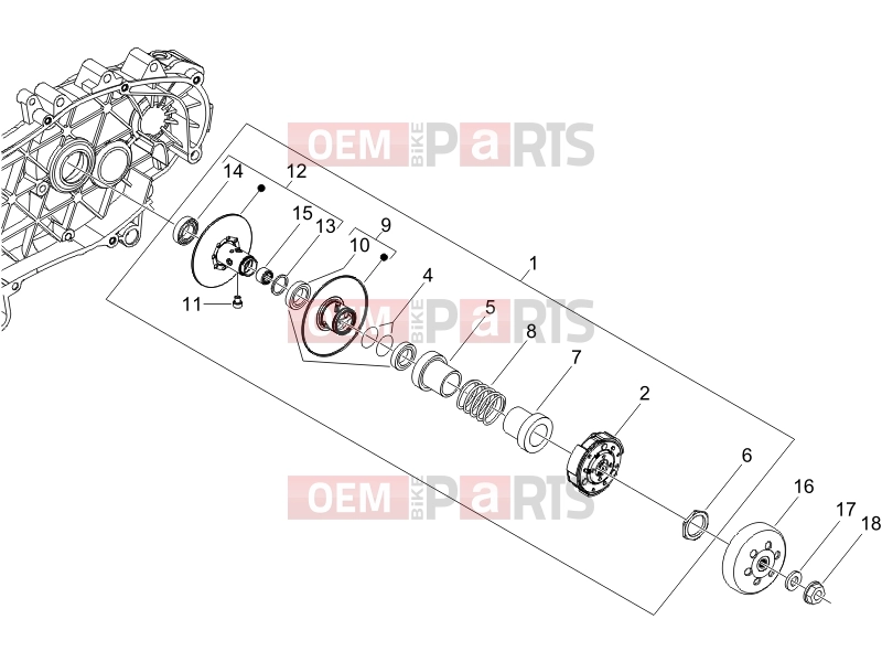 Engine » Driven pulley - Piaggio Fly 150 2012