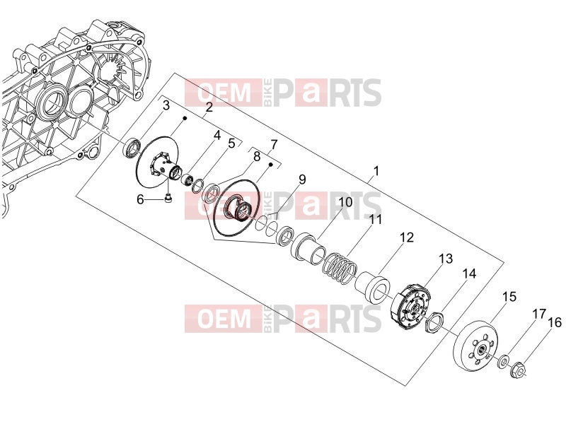 Engine » Driven pulley - Piaggio Fly 150 2008