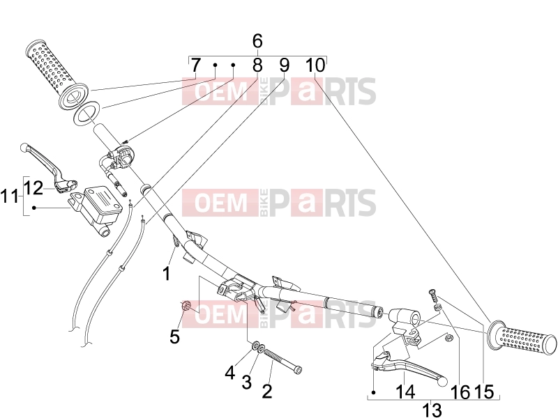 Handlebars/Steering » Handlebars - Master cil. - Piaggio Fly 150 2008