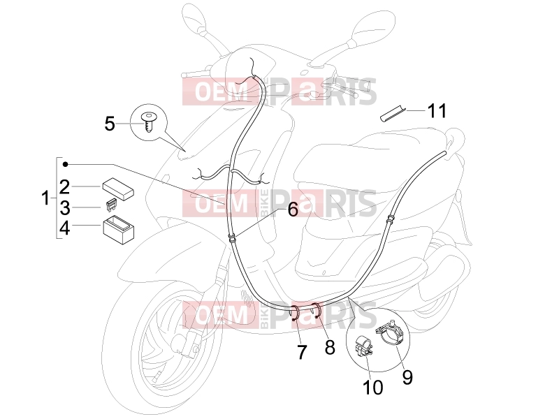 Electrical system » Main cable harness - Piaggio Fly 150 2009