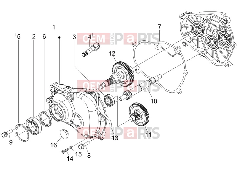 Engine » Reduction unit - Piaggio Fly 150 2010