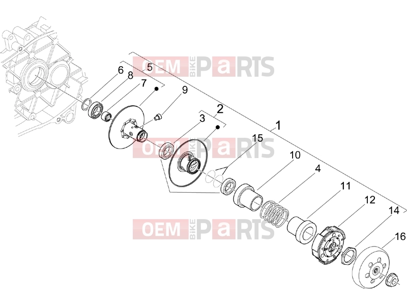 Engine » Driven pulley - Piaggio Fly 50 4T 2V 2016
