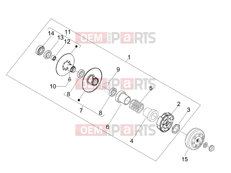 Engine » Driven pulley - Piaggio Fly 50 4T 4V 2012