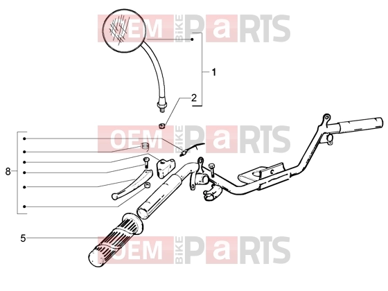 PIAGGIO Handlebars » Handlebars component parts