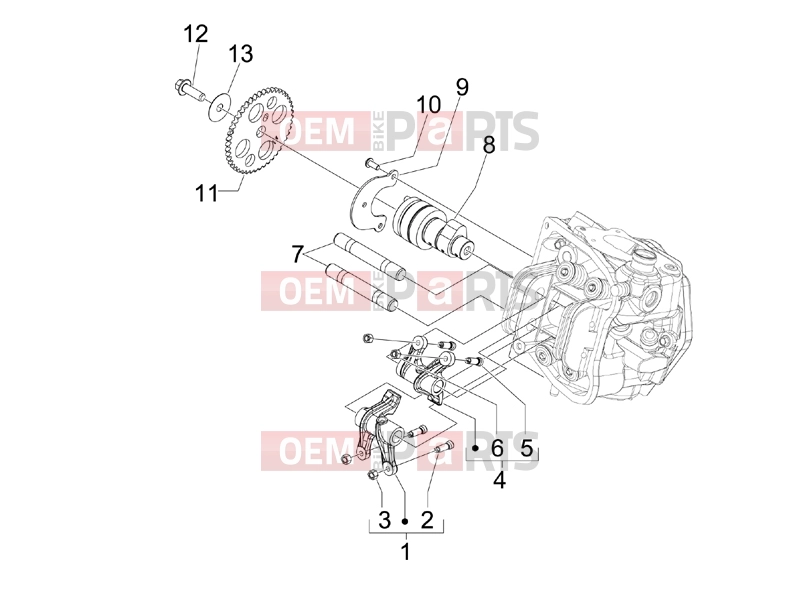 PIAGGIO MP3 400 RL Touring Engine » Rocking levers support unit
