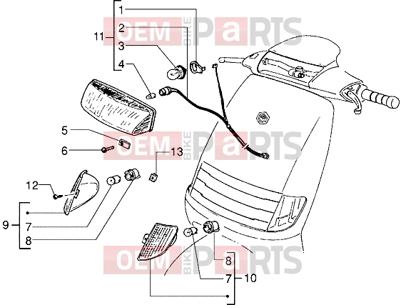 Electrical system » Optical unit - Piaggio Skipper 150