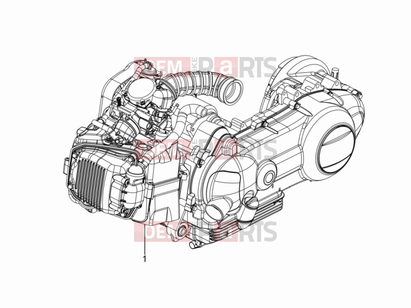Engine » Engine, assembly - Piaggio Typhoon 125 4T 2V 2015