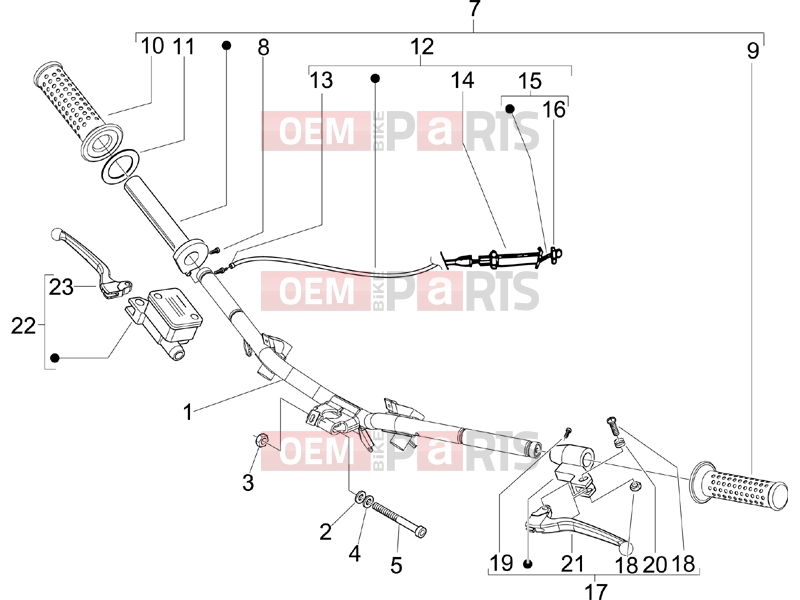 Handlebars/Steering » Handlebars - Master cil. - Piaggio Typhoon 50 2T 2006
