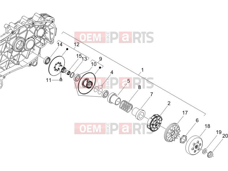 Engine » Driven pulley - Piaggio X9 125 Evolution 2005