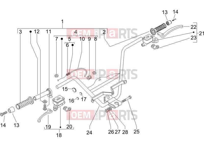 Handlebars/Steering » Handlebars - Master cil. - Piaggio X9 125 Evolution 2006