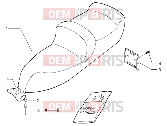 PIAGGIO Chassis » Saddle-tools kit
