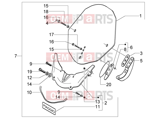 PIAGGIO Chassis » Windscreen