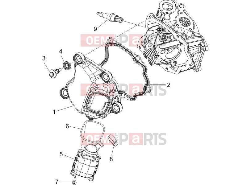 Engine » Cylinder head cover - Piaggio X9 250 Evolution 2006