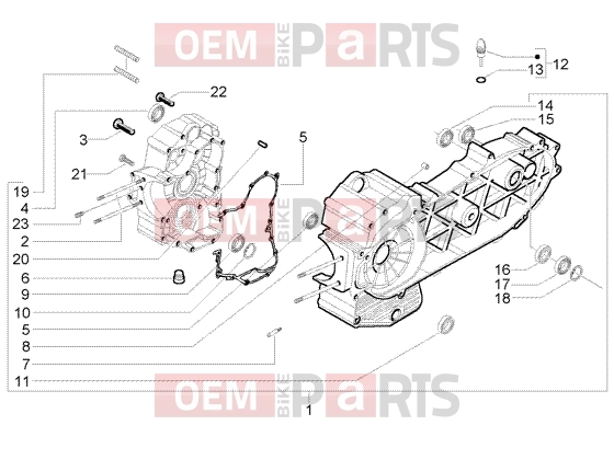 Engine » Crankase - Piaggio X9 500 Evolution (USA)