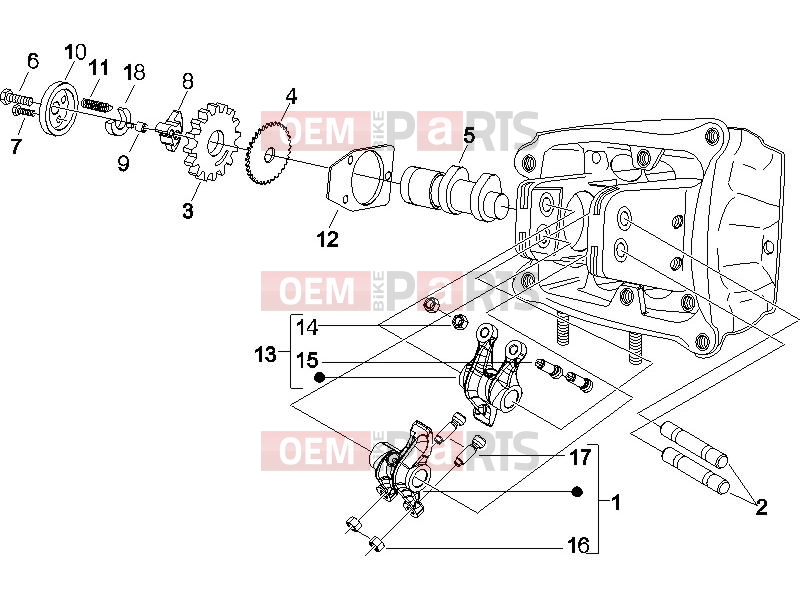 PIAGGIO X9 500 Evolution ABS Engine » Rocking levers support unit