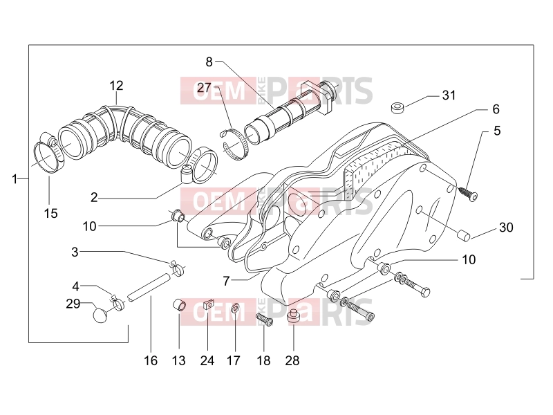 PIAGGIO X9 500 Evolution Engine » Air filter