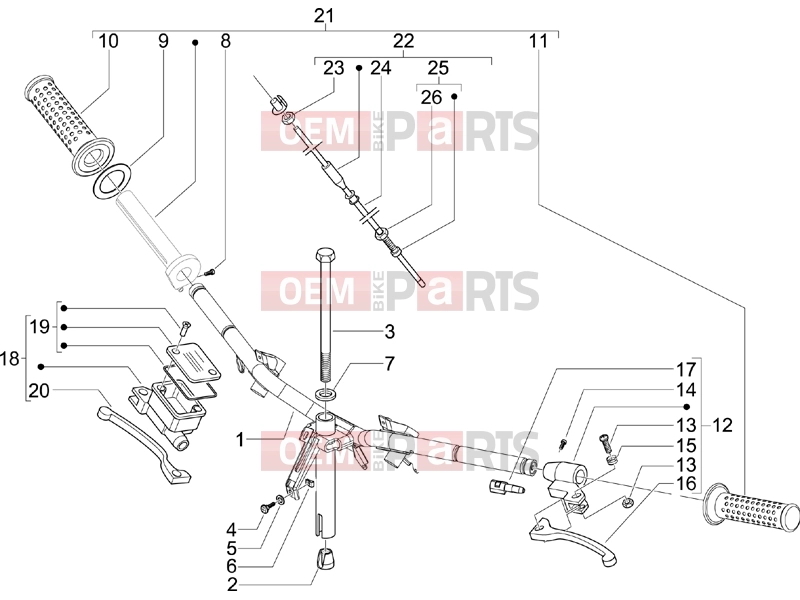 Handlebars/Steering » Handlebars - Master cil. - Piaggio Zip 100 4T 2006
