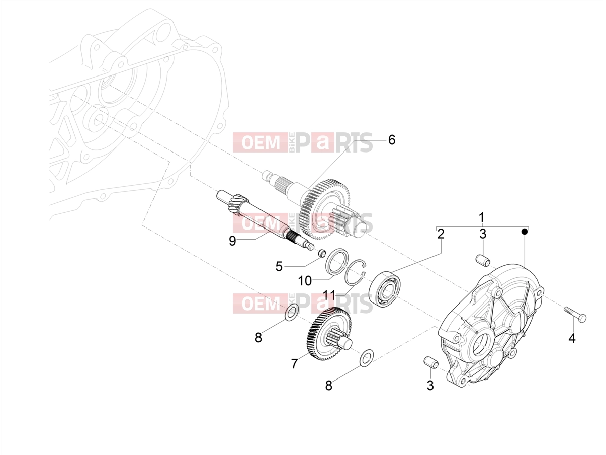 Engine » Reduction unit - Piaggio Zip 100 4T 2008