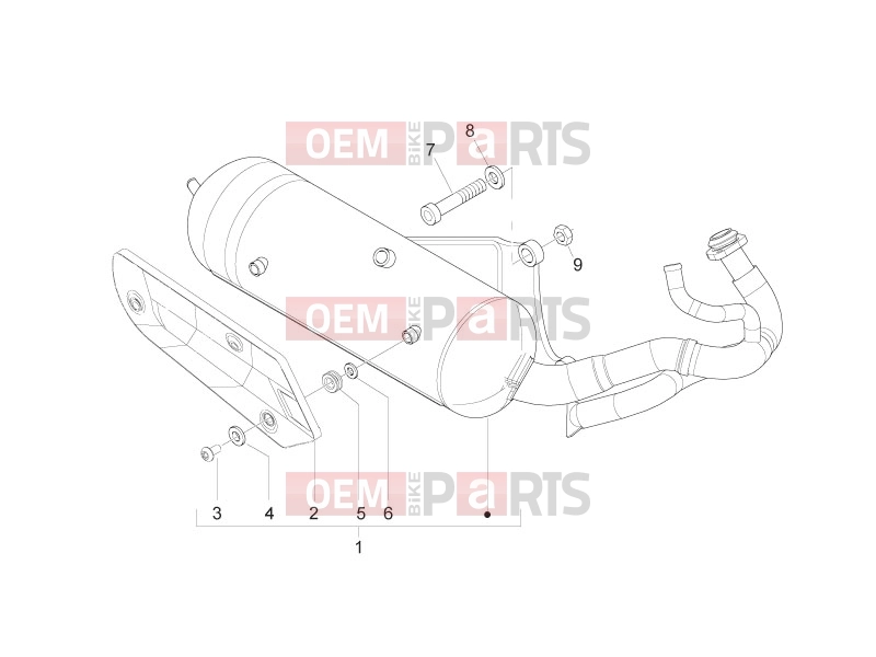 Engine » Silencer - Piaggio Zip 50 2T 2012