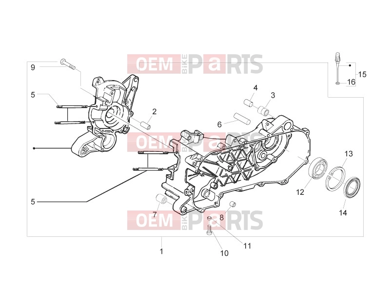 Engine » Crankcase - Piaggio Zip 50 2T 2014