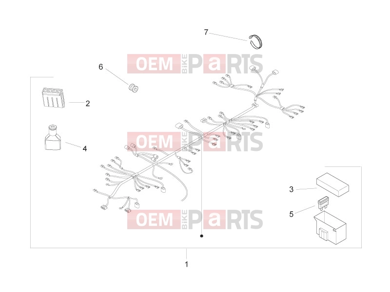 Electrical system » Main cable harness - Piaggio Zip 50 2T 2016