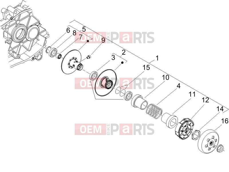 Engine » Driven pulley - Piaggio Zip 50 4T 2005