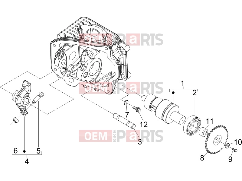 Engine » Rocking levers support unit - Piaggio Zip 50 4T 2007