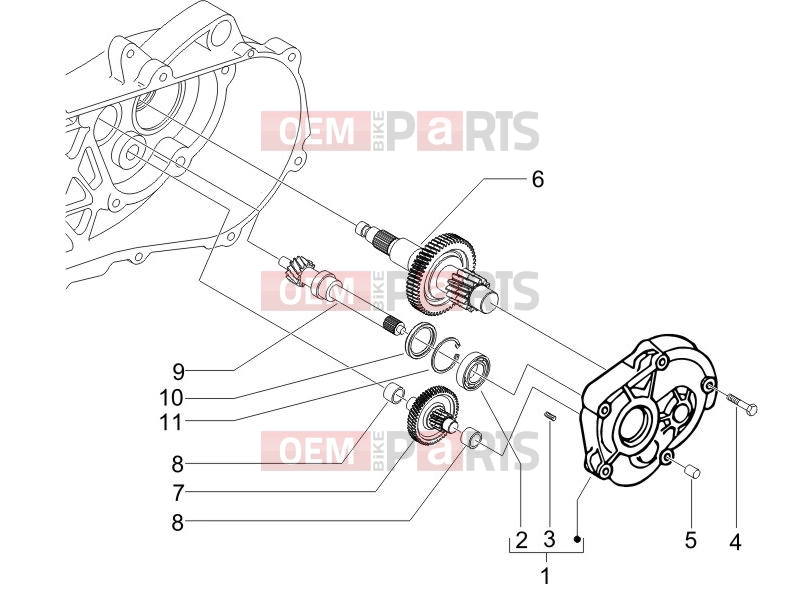 Engine » Reduction unit - Piaggio Zip 50 4T 2014