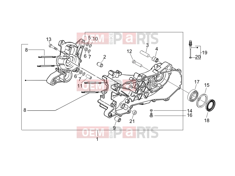 Engine » Crankcase - Piaggio Zip 50 SP 2008