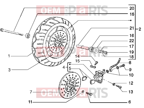 PIAGGIO Suspensions-Wheels » Front wheel - Caliper