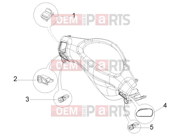 Handlebars » Electrical device - Piaggio Fly 150 4T