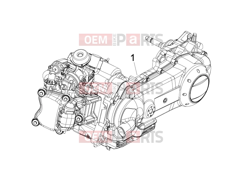 Engine » Engine, assembly - Derbi Boulevard 100 4T 2010