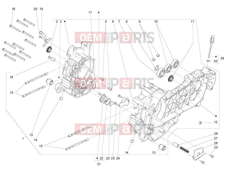 Engine » Crankcase - Derbi Sonar 150 2011