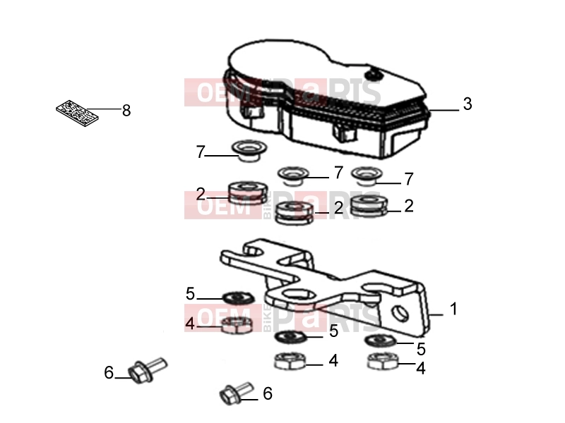 Frame » Dashboard assembly - Derbi STX 150 2014
