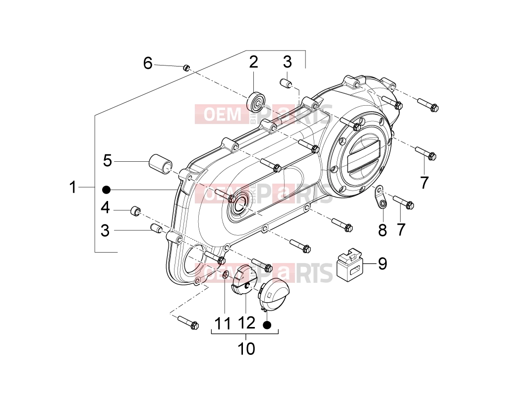 derbi Variant Sport 50 ENGINE » Variator cover