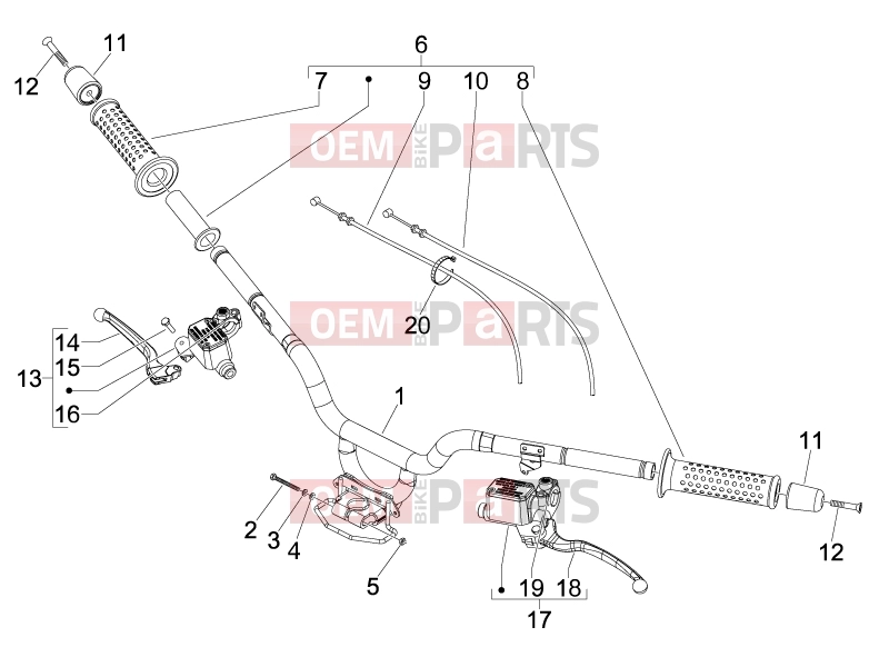 gilera 2007 Fuoco 500 Handlebars/Steering » Handlebars - Master cil.